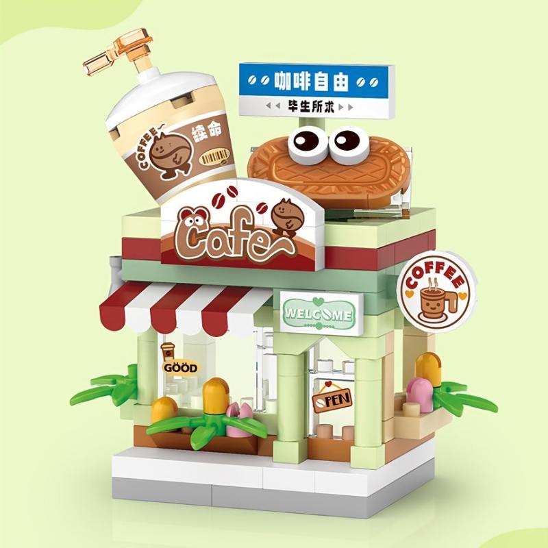 Mini Building Blocks Pet Store Coffee Shop Candy Shop Fresh Fruit Shop