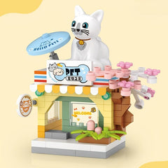 Mini Building Blocks Pet Store Coffee Shop Candy Shop Fresh Fruit Shop