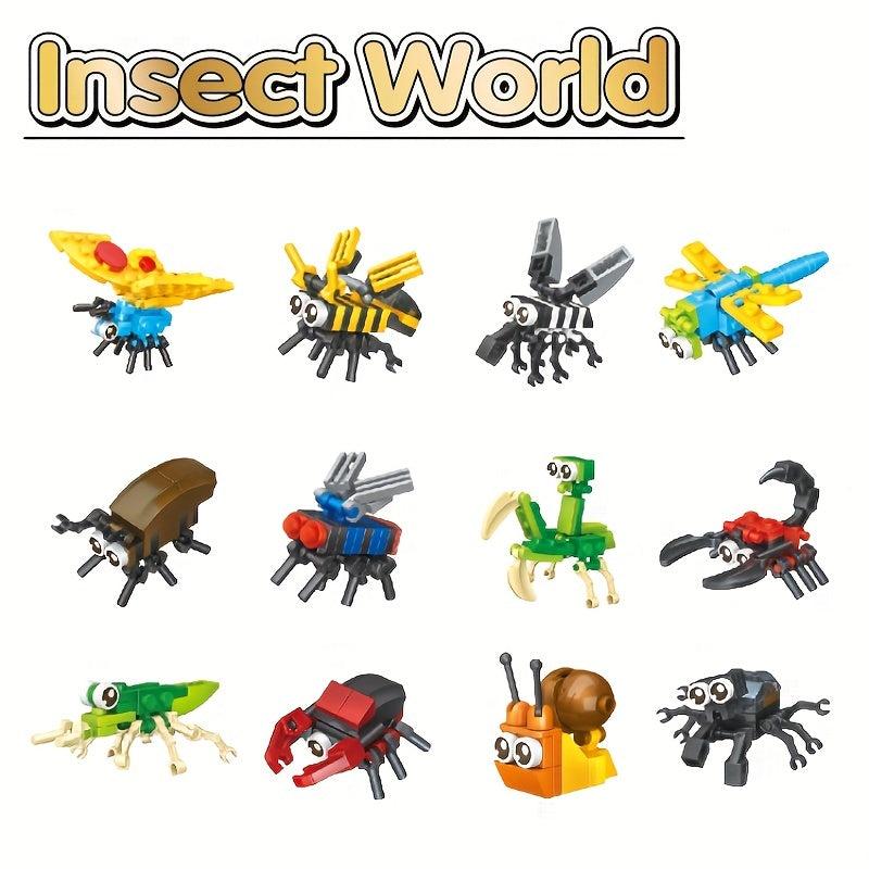 12Pcs Insect Building Blocks Toy Set