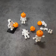 5pcs Pumpkin Head Skeleton Monster Building Blocks Halloween Gift