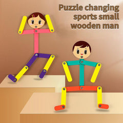 Wooden Man Jigsaw Puzzle Game for Kids