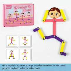 Wooden Man Jigsaw Puzzle Game for Kids