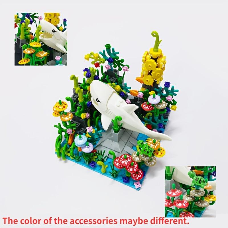 Underwater World MOC Sea Animal Building Blocks Set Shark Dolphin Bricks