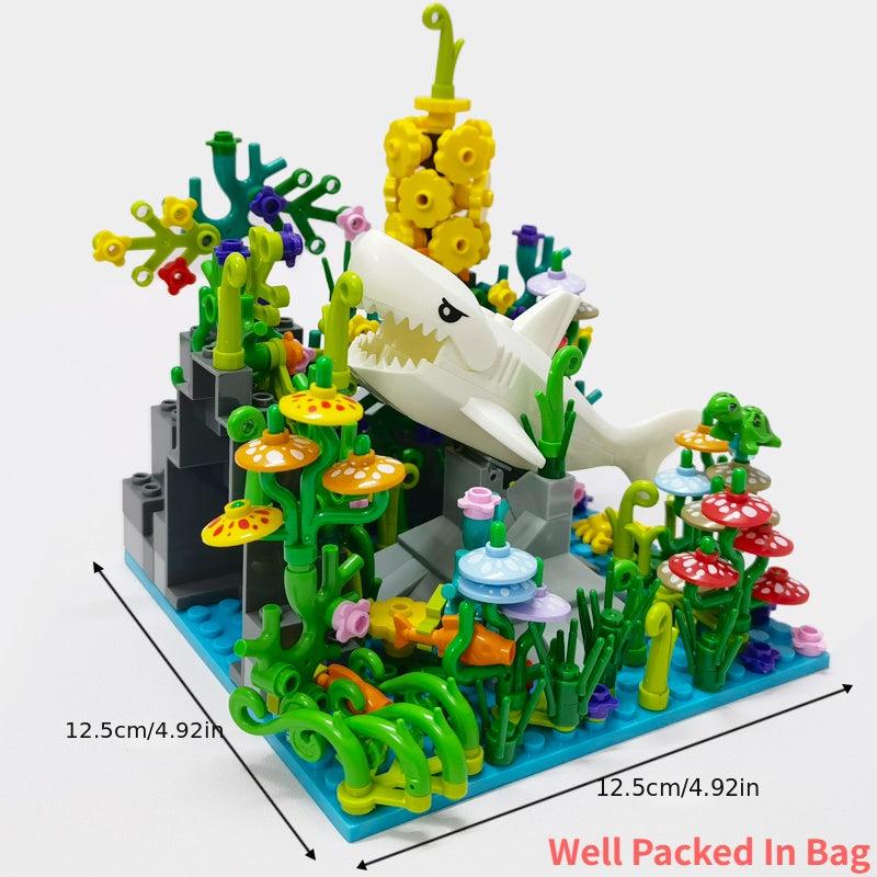 Underwater World MOC Sea Animal Building Blocks Set Shark Dolphin Bricks