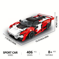 Mini Model Car Building Blocks Red Car City Creative Bricks Toy