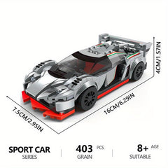Mini Model Car Building Blocks Red Car City Creative Bricks Toy