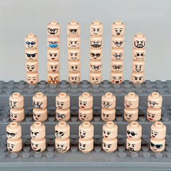 56pcs Doll Head Expression Accessories Small Parts Building Block Toy