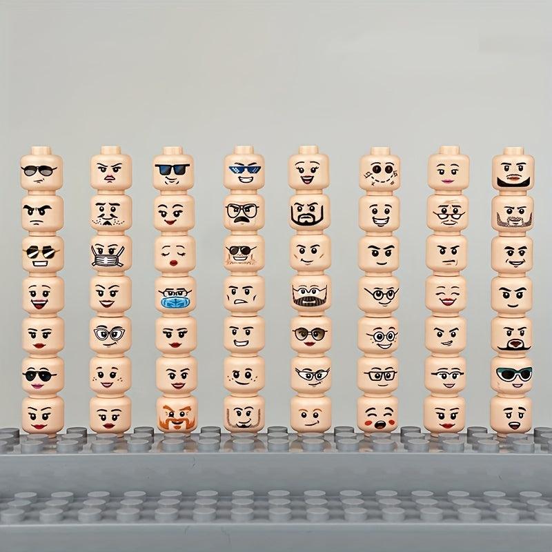 56pcs Doll Head Expression Accessories Small Parts Building Block Toy