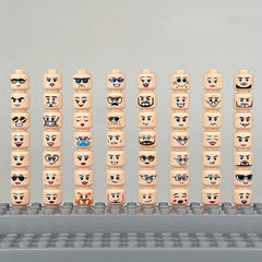 56pcs Doll Head Expression Accessories Small Parts Building Block Toy