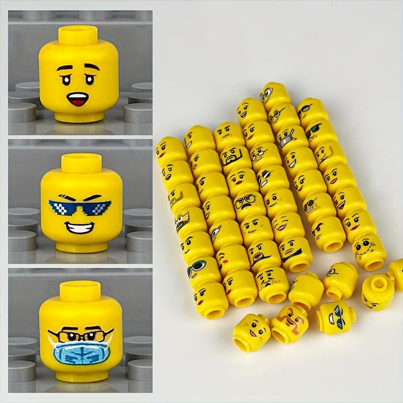 56pcs Doll Head Expression Accessories Small Parts Building Block Toy