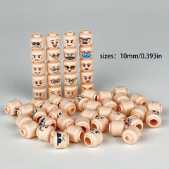 56pcs Doll Head Expression Accessories Small Parts Building Block Toy