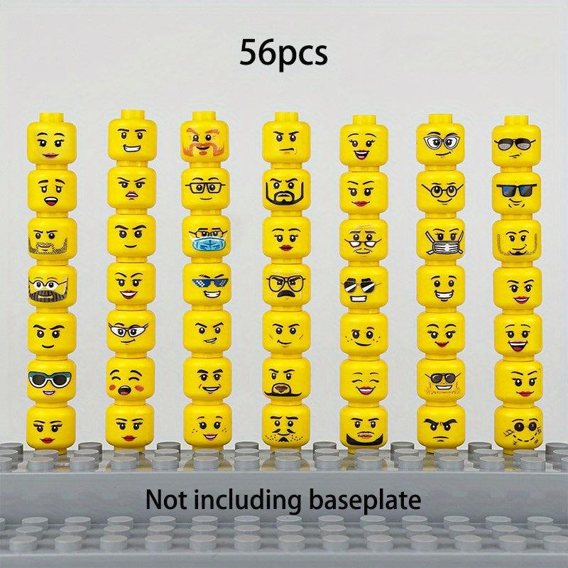56pcs Doll Head Expression Accessories Small Parts Building Block Toy