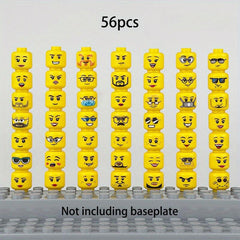 56pcs Doll Head Expression Accessories Small Parts Building Block Toy