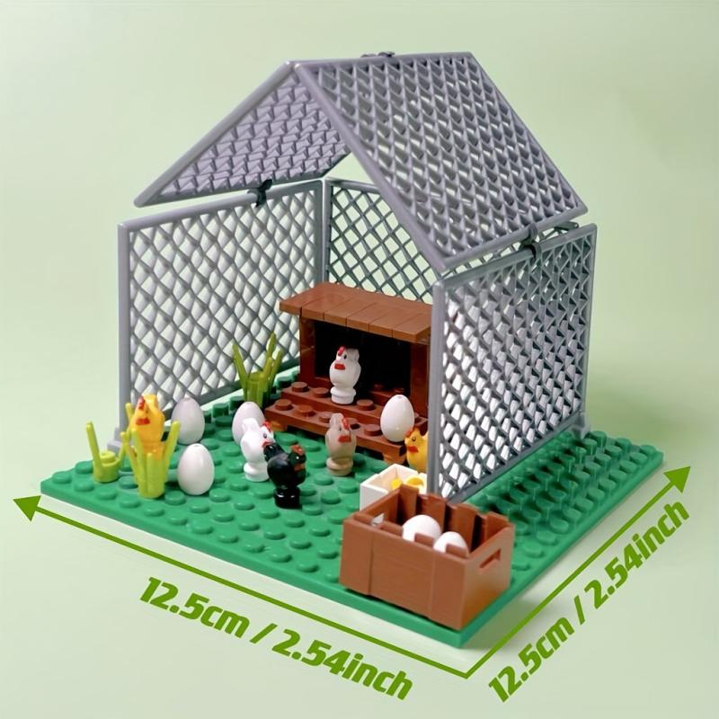 Farm Animals Building Blocks Toys City ChickenCoop HenHouse Blocks Parts DIY