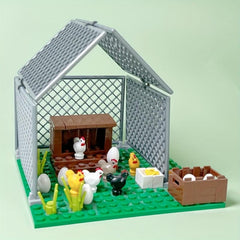 Farm Animals Building Blocks Toys City ChickenCoop HenHouse Blocks Parts DIY
