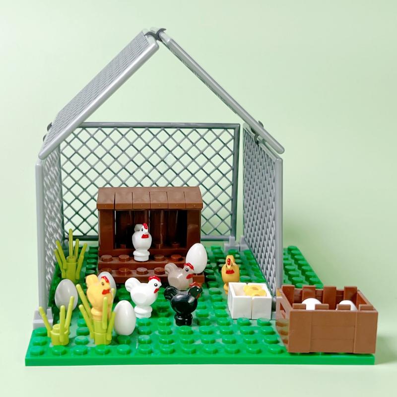 Farm Animals Building Blocks Toys City ChickenCoop HenHouse Blocks Parts DIY