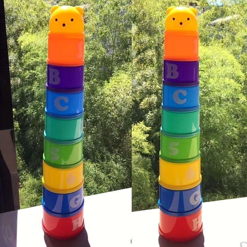 Stacking Cups Rainbow Circles Number And Alphabet Educational Toys