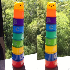 Stacking Cups Rainbow Circles Number And Alphabet Educational Toys