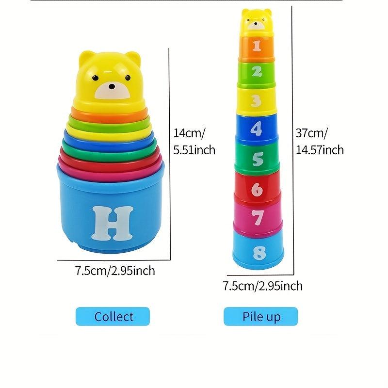 Stacking Cups Rainbow Circles Number And Alphabet Educational Toys