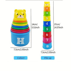 Stacking Cups Rainbow Circles Number And Alphabet Educational Toys