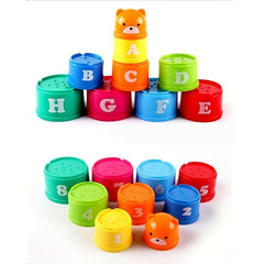 Stacking Cups Rainbow Circles Number And Alphabet Educational Toys