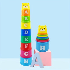 Stacking Cups Rainbow Circles Number And Alphabet Educational Toys