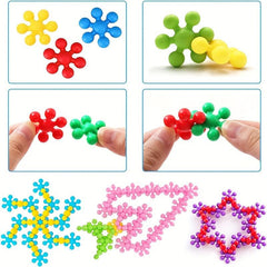 50pcs Single Plum Piece Plastic Interlocking Puzzle Blocks for Boys and Girls