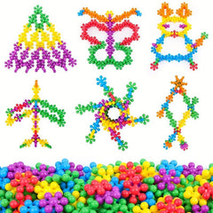 50pcs Single Plum Piece Plastic Interlocking Puzzle Blocks for Boys and Girls