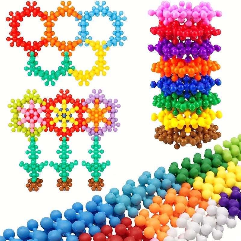 50pcs Single Plum Piece Plastic Interlocking Puzzle Blocks for Boys and Girls