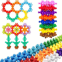 50pcs Single Plum Piece Plastic Interlocking Puzzle Blocks for Boys and Girls