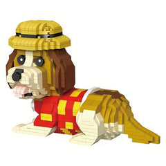 Bulldog Dog Building Block Model Educational Toy Gift