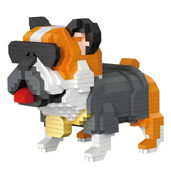Bulldog Dog Building Block Model Educational Toy Gift