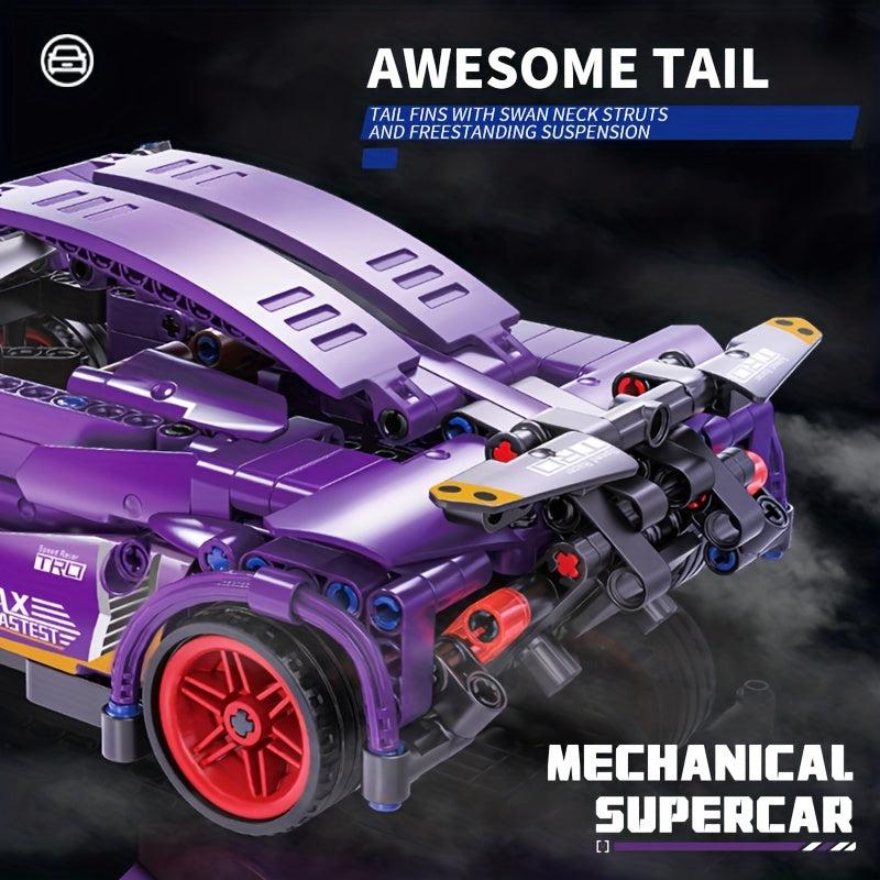 470pcs Purple Model Supercar Building Blocks Racing Car Toy
