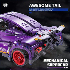 470pcs Purple Model Supercar Building Blocks Racing Car Toy