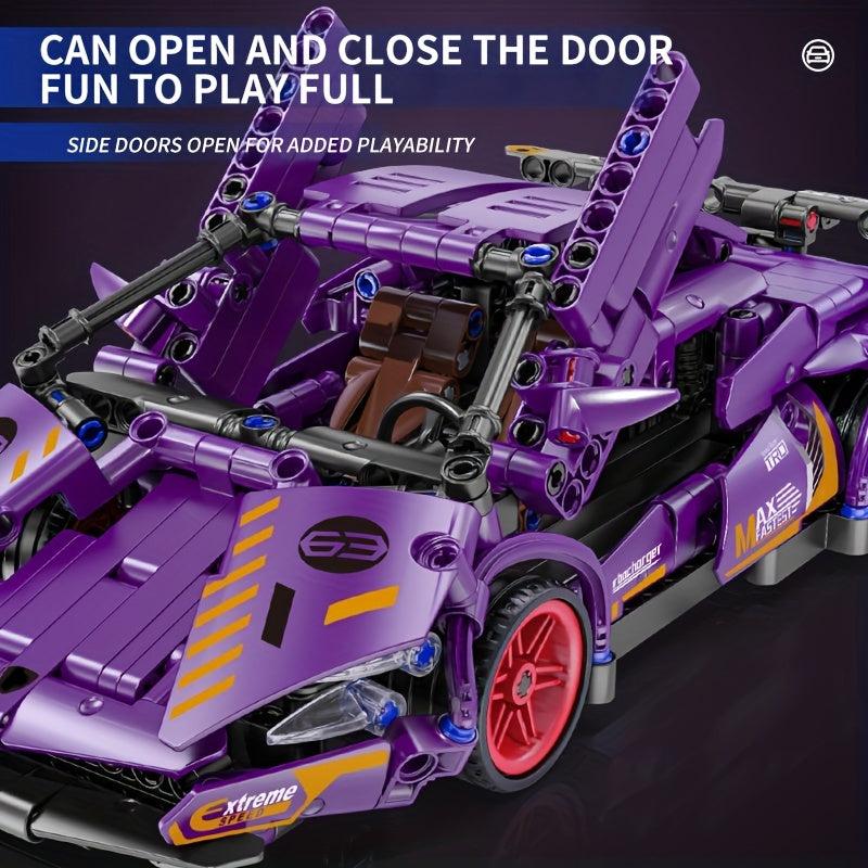 470pcs Purple Model Supercar Building Blocks Racing Car Toy