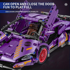 470pcs Purple Model Supercar Building Blocks Racing Car Toy