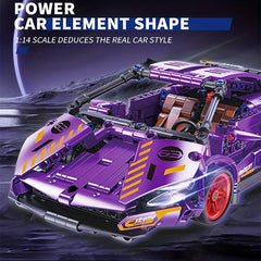 470pcs Purple Model Supercar Building Blocks Racing Car Toy