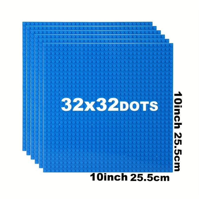 6-Pack 32x32 Points 10' Base Plate Kids Building Blocks DIY Wall Table Plates