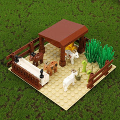 Animal Scene Log House Building Blocks DIY Desktop Model Ornament Gift