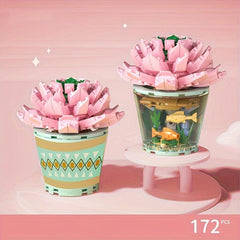 Building Blocks Flower Potted Creative Life Assembled Plants Office Desktop