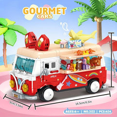 Building Blocks Car Model Mini Bricks Ice Cream Beverage Shark Party 624pcs
