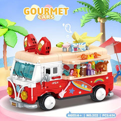 Building Blocks Car Model Mini Bricks Ice Cream Beverage Shark Party 624pcs