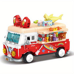 Building Blocks Car Model Mini Bricks Ice Cream Beverage Shark Party 624pcs