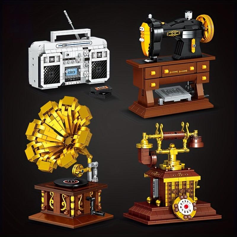Classic Phonograph Sewing Radio Telephone Building Blocks