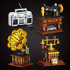 Classic Phonograph Sewing Radio Telephone Building Blocks