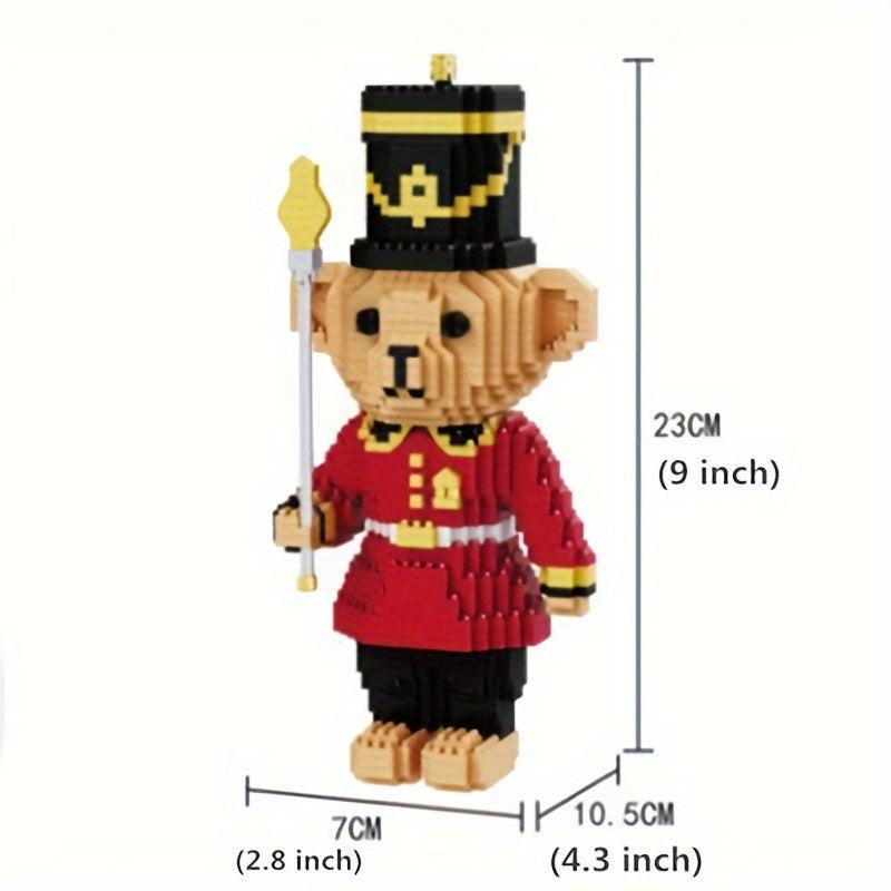 2pcs Cartoon Building Toy Soldier Bear Anime Model Lovely Toys Assembly