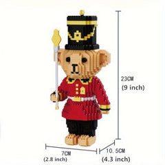 2pcs Cartoon Building Toy Soldier Bear Anime Model Lovely Toys Assembly