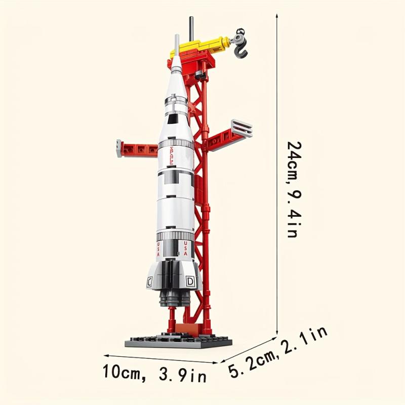3pcs Space Rocket Model Building Blocks DIY Assembled Toys