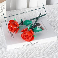 Red Rose Building Blocks Gift for Girlfriend