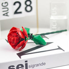 Red Rose Building Blocks Gift for Girlfriend
